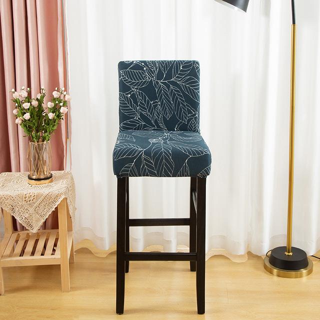 Elastic Short Chair Furniture Cover Spandex Fabric Printed Bar Stool Seat Covers Chair Protector Slipcovers For Cafe Dining Space Kitchen Washable