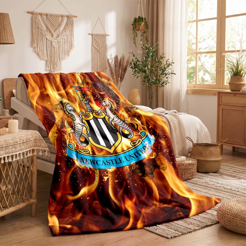 Newcastle United Football Print Flannel Blanket Soft Warm Sofa Bed Throw Blanket For Home Office Bedroom