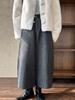 Women's Retro Plaid Wool Cropped Wide-Leg Pants - 80% Wool, Thickened for Winter