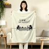 1PC Pingu Patterned Flannel Blanket Suitable For All Seasons For Home Decor Warmth And Comfort Gifts Holiday Present