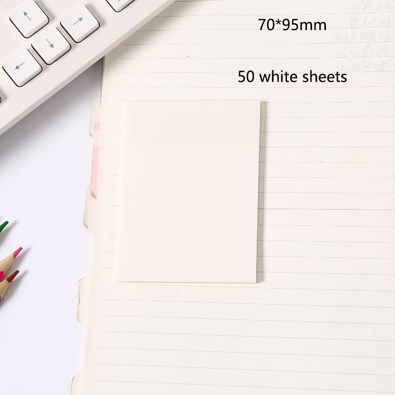50 Sheets Creative Transparent PET Waterproof Sticky Notes Tear-off Simple Sticky Notes Office Note-taking Labels