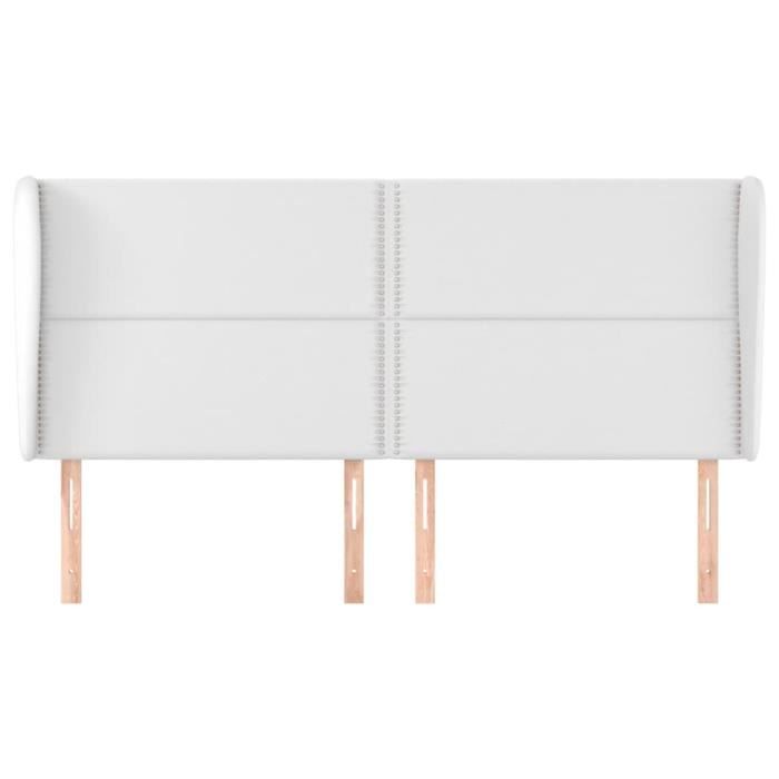 VidaXL Tête de lit avec oreilles Blanc 203x23x118-128 cm Similicuir3117925