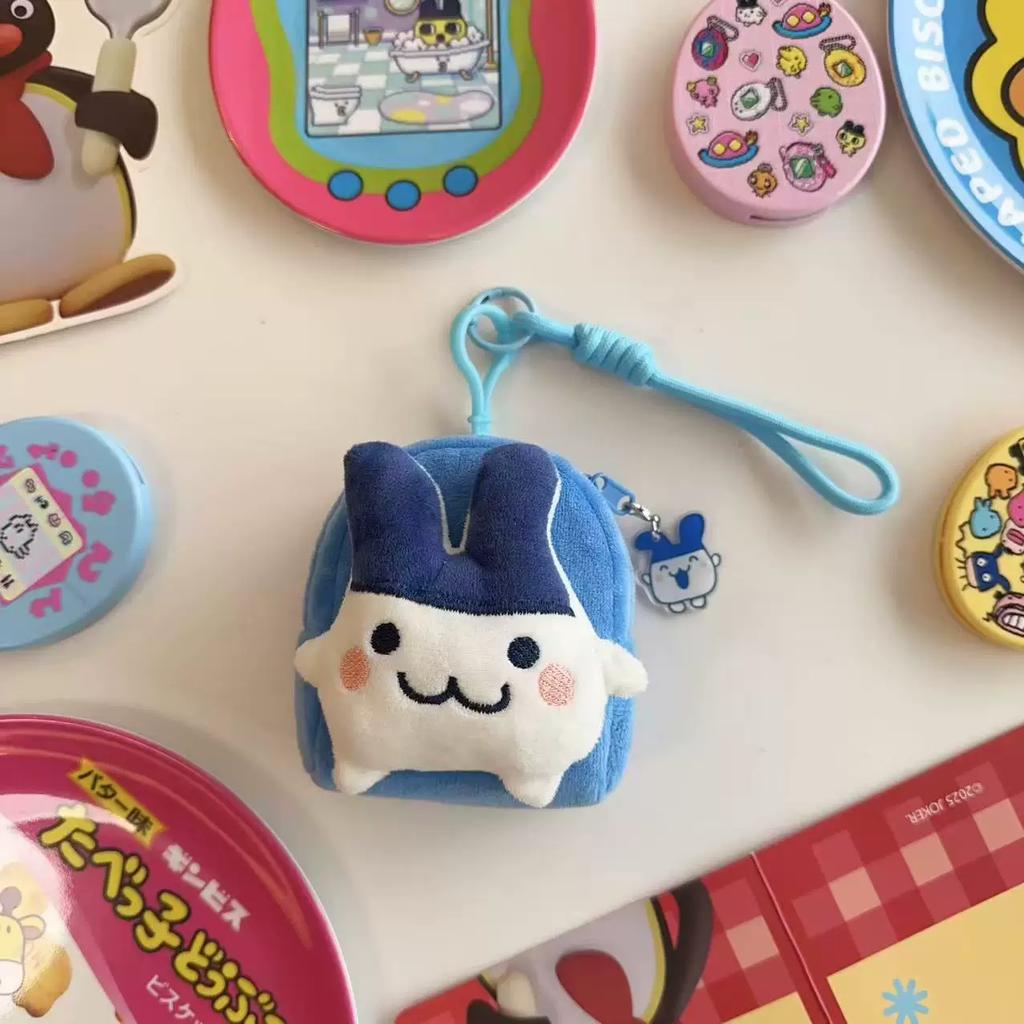 Kawaii Tamagotchi Wallet Style Keychain Cartoon Cute Nylon Phone Charm Mametchi Mimitchi Bag Keychain Accessories