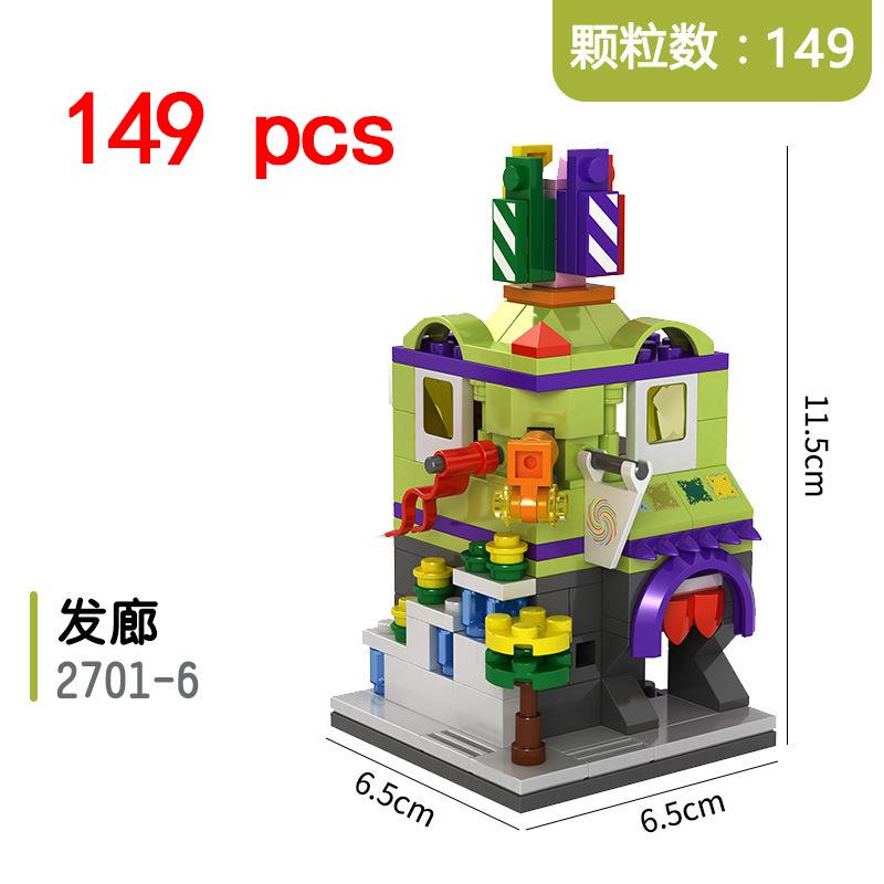 City Miniature Views Mini Street Coffee Shop Model Building Blocks Kits Bricks Kids Toys Girls Boys Flower Food Retail Store