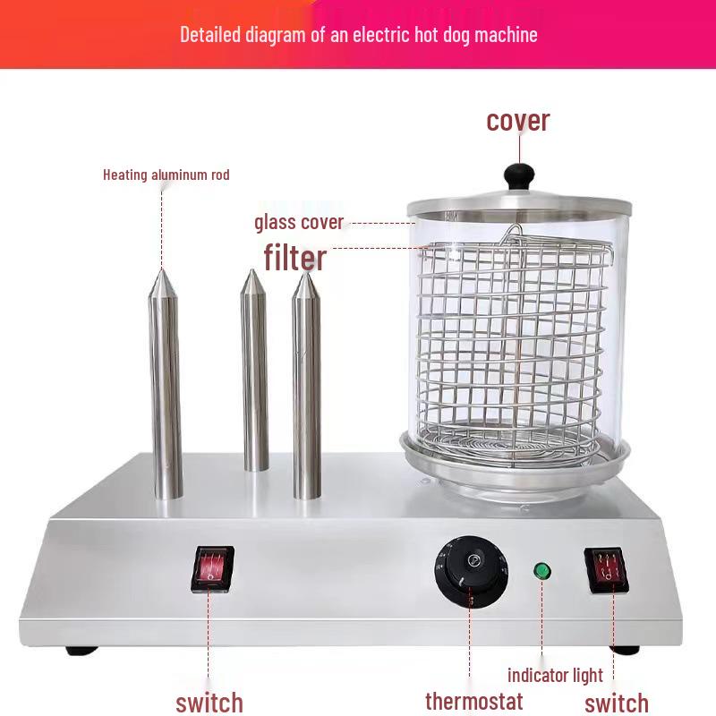 Electric Sausage Steamer & Toaster with Auto Temp Control