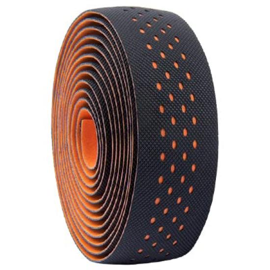 Bicycle Drop Handlebar Tape for Road EVA and PU with End Left and Right Set Bikes, Plugs, Orange,