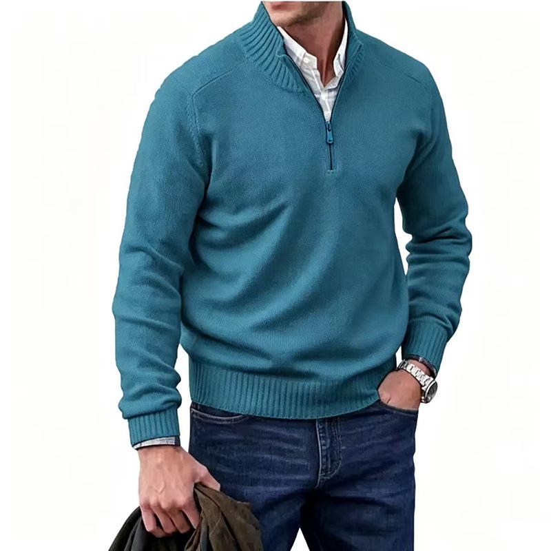 Autumn And Winter Multicolor Men'S Sweaters, Stand-Collar Base Layers, Knit Shirts, Men'S Warm Sweaters