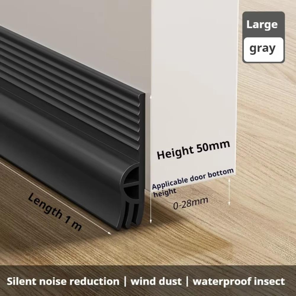 28/50mm Height Door Bottom Weatherstripping Dustproof Insectproof Door Draft Stopper Self-Adhesive Triple-Thickening