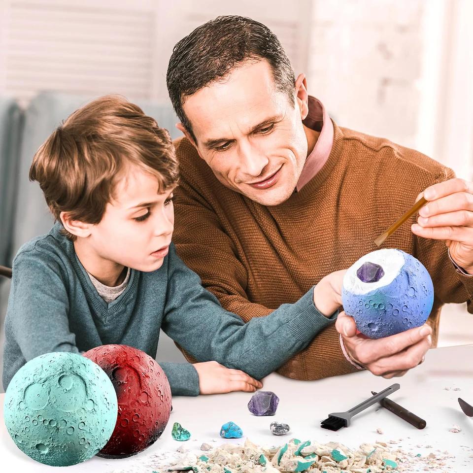 Children Science Education Toy Archaeology Digging Treasure Planet Gem Ore Exploration of The Solar System Mining Toys for Kids
