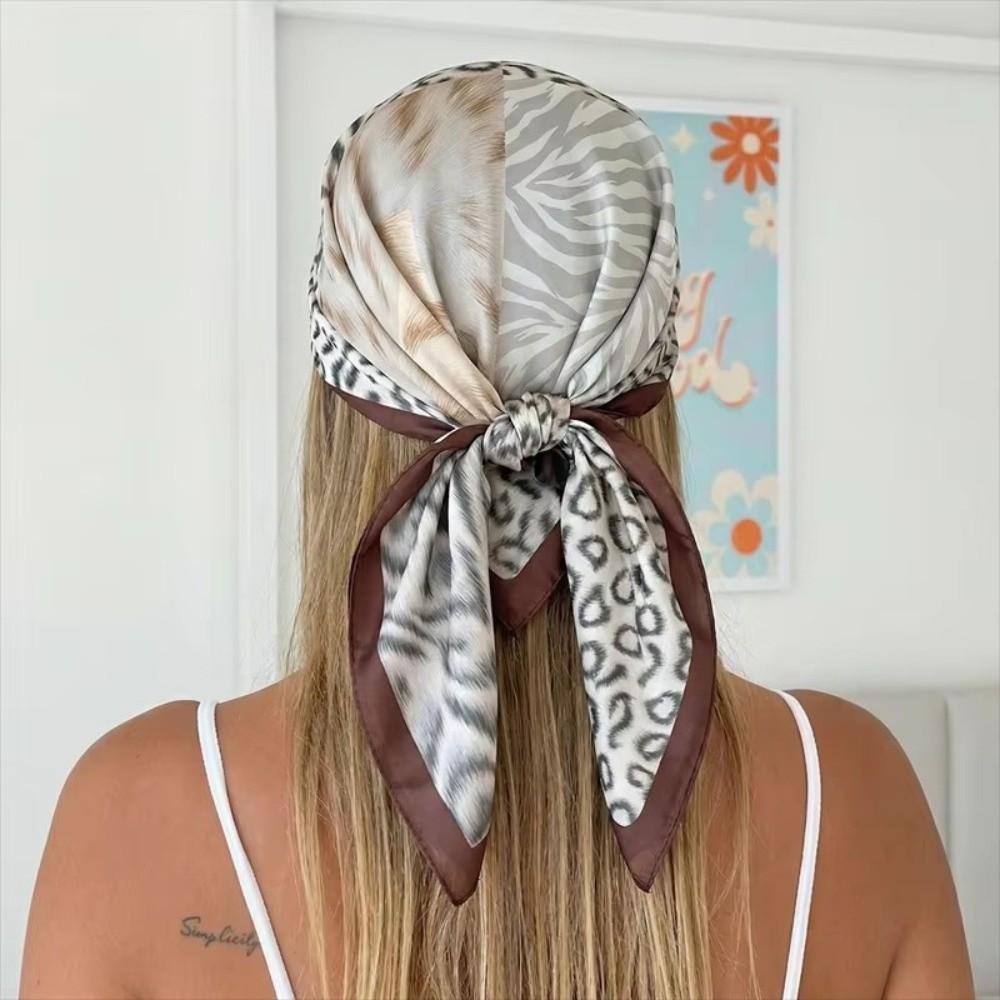 Printed Square Scarf Thin Headband New Silk Scarf Women