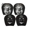 Funny Car Prank Gifts 4 Pcs Halloween Headrest Covers, Creepy Ghost Face Seat Easy Install Covers Protector, Universal Auto Decor for SUV Truck,