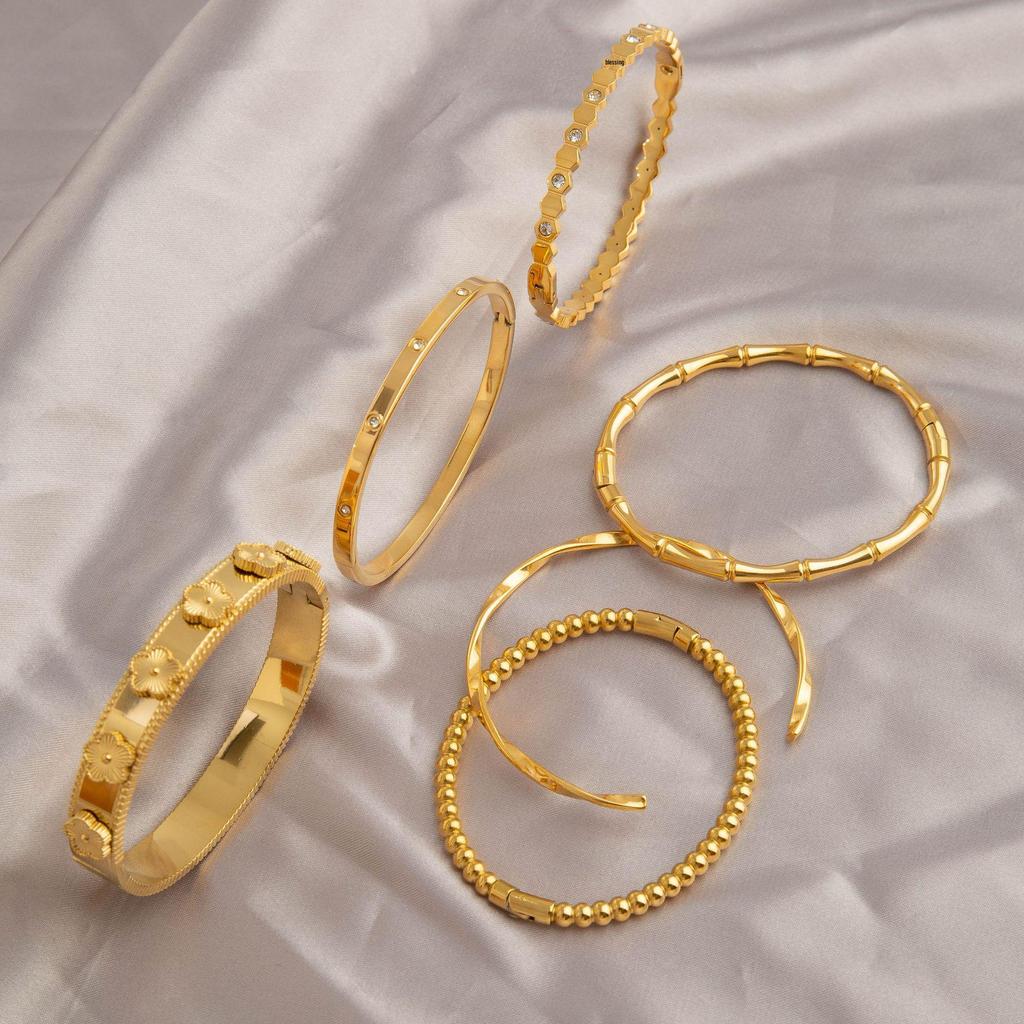 Leichter Luxus High-End Voll Diamant Titanstahl Armreif - Damen Modischer Temperament Schmuck