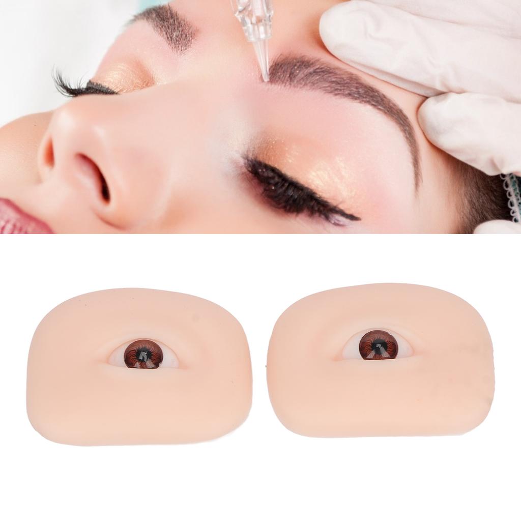 1 Pair Soft Silicone Eye Model Flexible 5D for Practicing Piercing Suture Makeup Tching Instructions