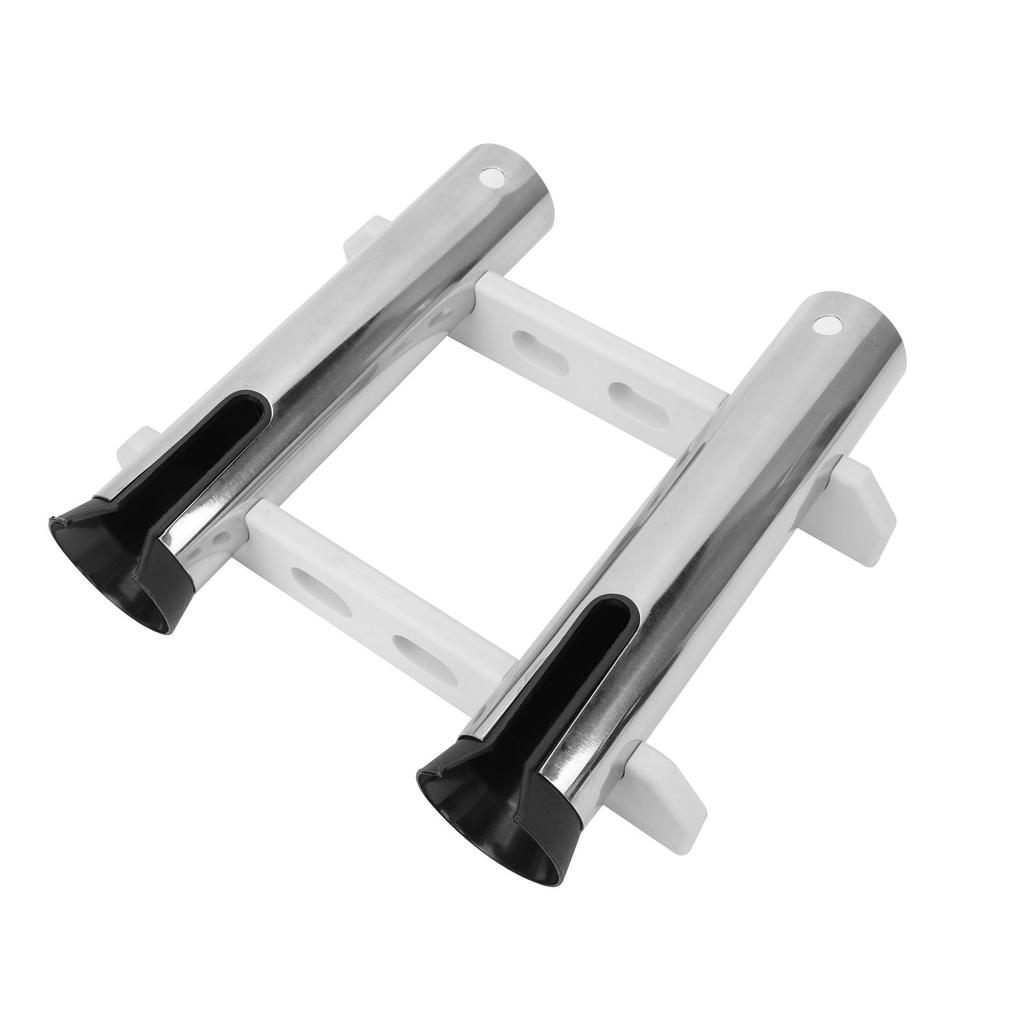 Stainless Steel Fishing Rod Holder 2 Link Tubes Heavy Duty Fishing Rod Rack for Marine Yacht Camper RV Fishing Boat