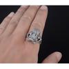 Adjustable Open Ring Men Women Plated Lucky Pixiu Charm Wide Band Statement Retro Ethnic Style