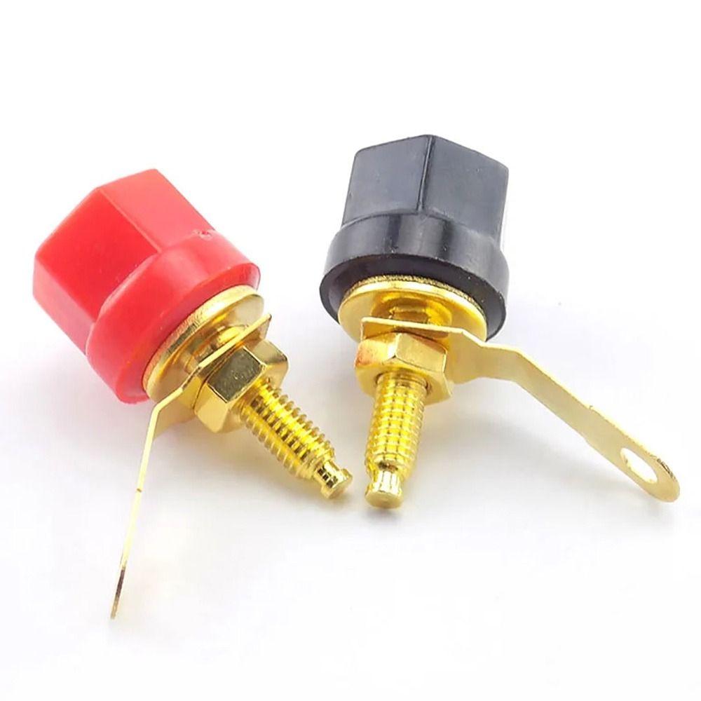 1Set Durable Gold Plated Speaker Binding Post 4mm Hex Head Banana Plug Socket Speaker Adapter Terminal Amplifier Video