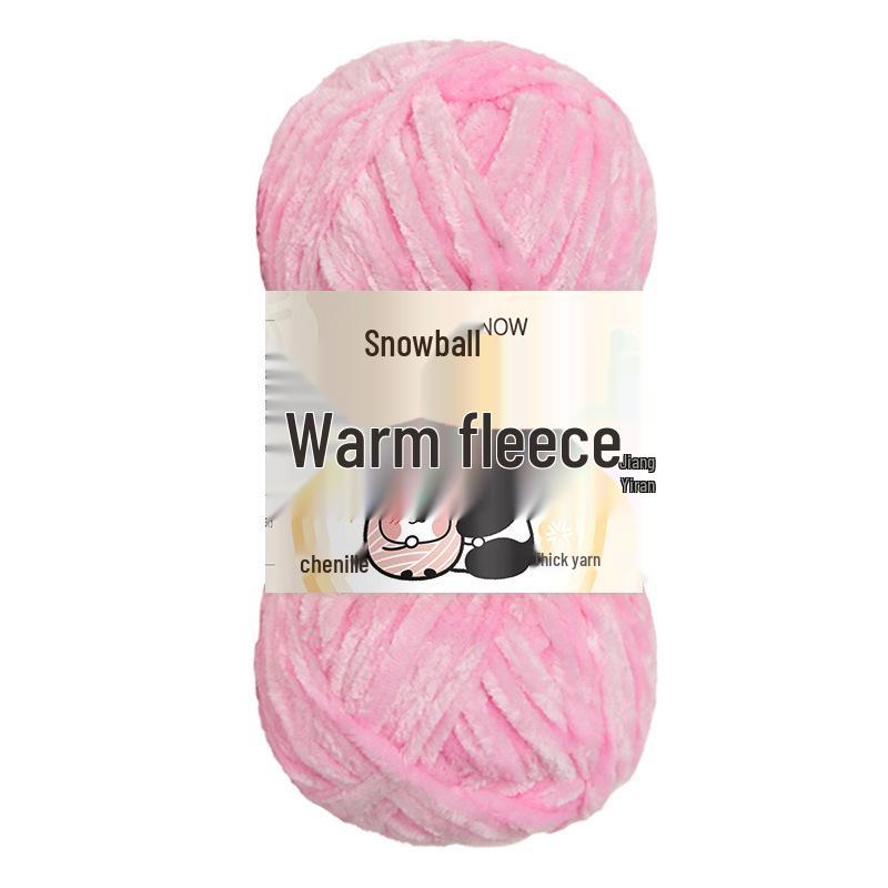 Jiate Snowball Chenille Yarn: Cozy, Thick, Fluffy Yarn for DIY Crochet, Gold Velvet Knit, Shoes, and Scarf Projects.