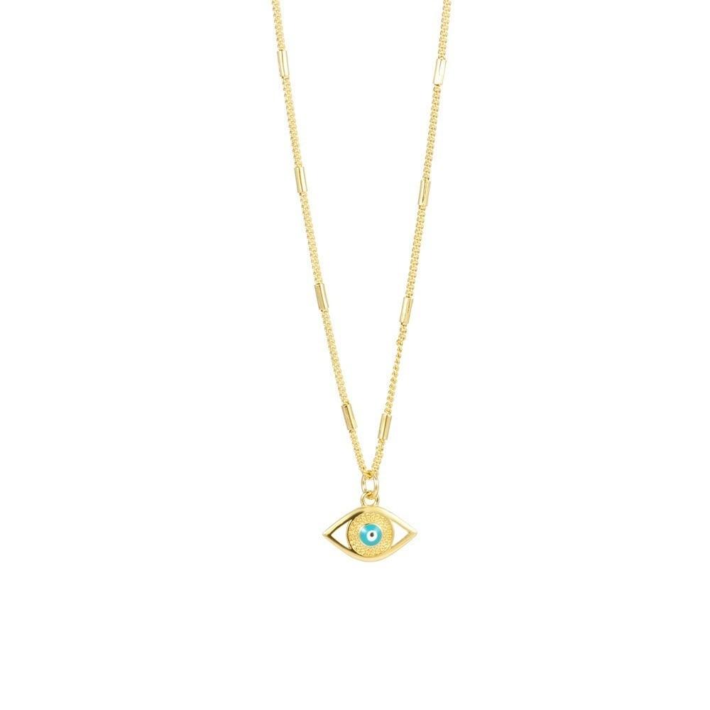 Vintage Devil's Eye Necklace Copper Gold Plated Eyeball Neck Chain Demon Eye Necklace Party Favors