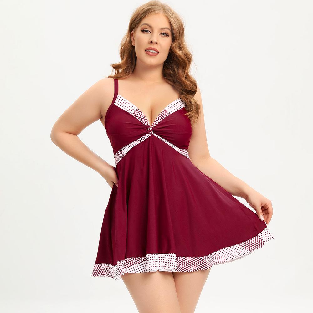 2025 Damen Übergröße Konservative Bademode: Neuer europäischer und amerikanischer Frühling Flachbein-Badeanzug