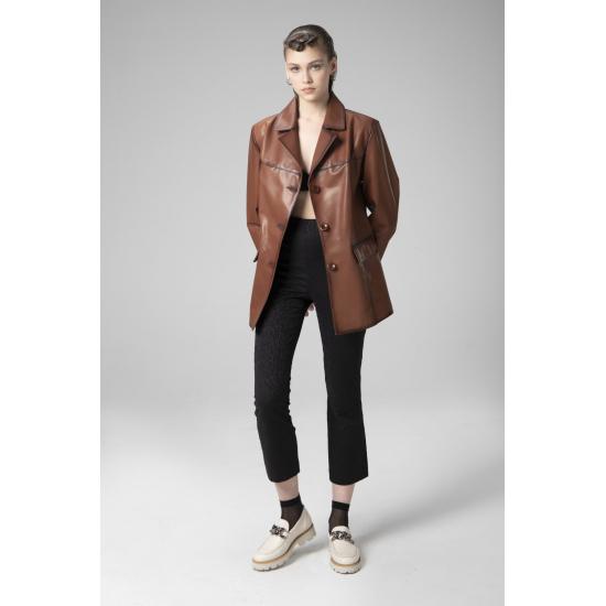 Paltoane de damă Wm035 Blazer casual de damă din piele naturală