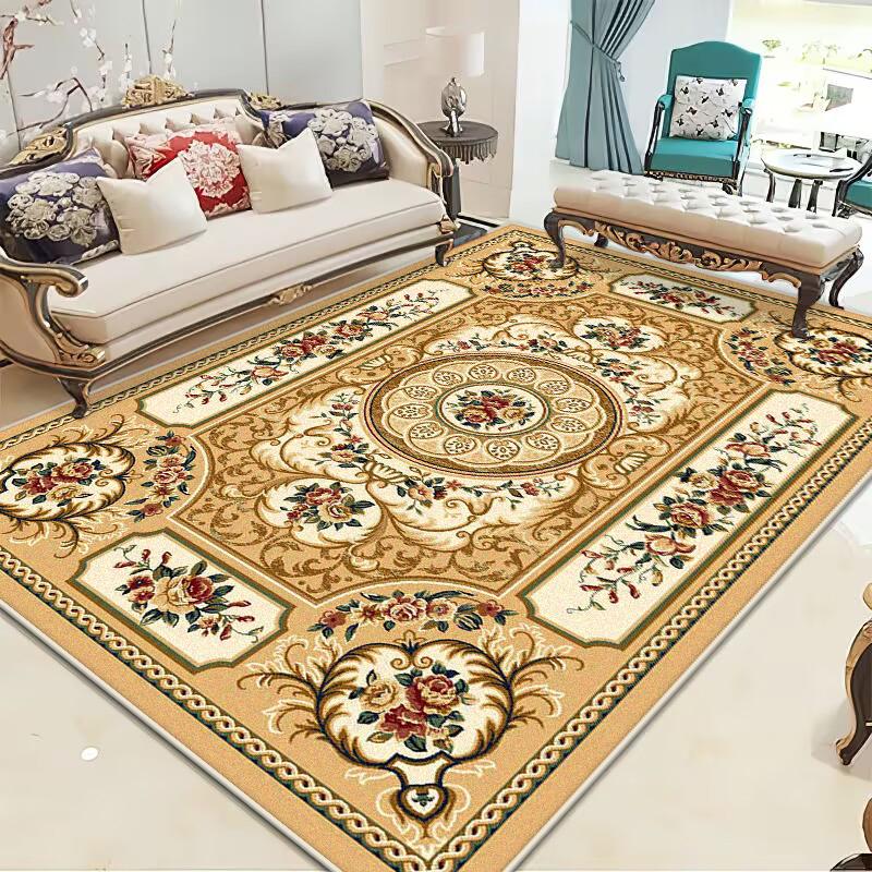 European Style Luxury Living Room Carpet Home Decoration Sofa Coffee Tables Non-slip Rug Bedroom Children Plush Soft Floor Mat