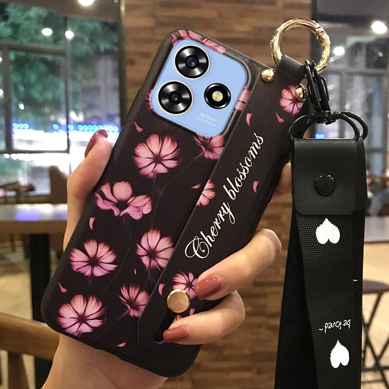 Fashion Design Soft case Phone Case For ZTE Blade A73 4G/V50 Smart Silicone Lanyard Shockproof Back Cover Dirt-resistant