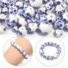 20-30pcs 6/8/10/12mm Ceramic Round Beads Colored Flower Pattern Jingdezhen Porcelain Beads For DIY Bracelet Necklace Accessories