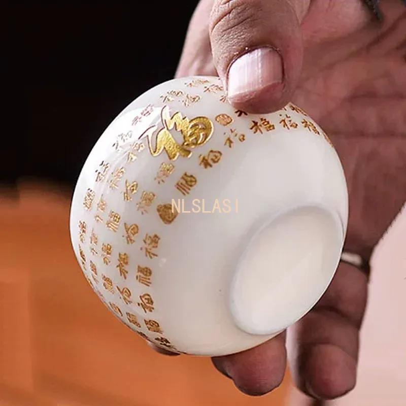 100ml Customized Exquisite Ceramic Teacup Household Beauty Master Cup Handmade Portable Tea Set Chinese White Porcelain Tea Bowl