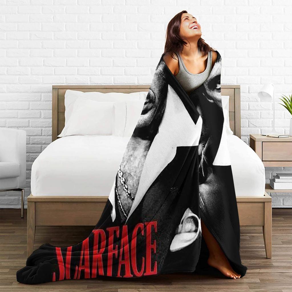 Scarface Tony Movie Blankets Soft Warm Flannel Throw Blanket Cover for Bed Living Room Picnic Travel Home Couch