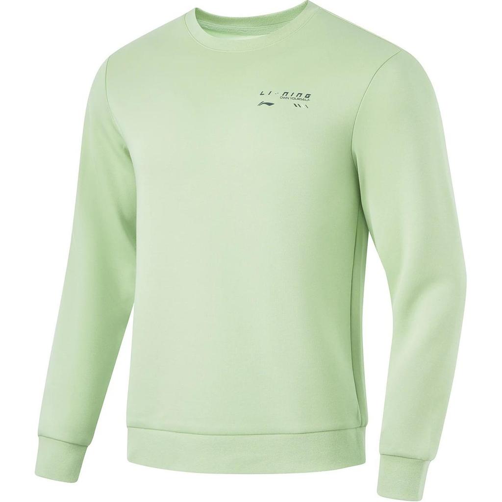 Li-Ning Comfortable Round Neck Pullover Casual Sweatshirt Men Sweatshirt Laurel-Green AWDU165-8