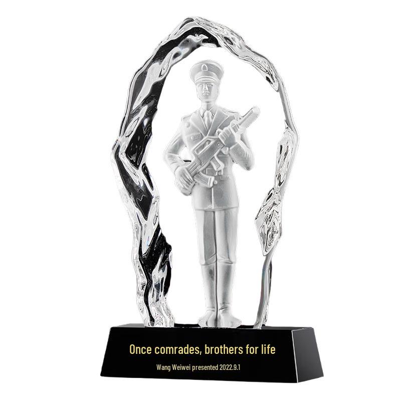 Crystal Iceberg Soldier Guard Souvenir with box