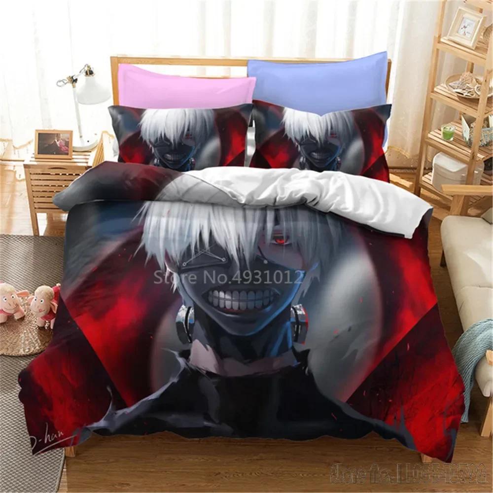 Admire 3D Tokyo Ghoul Cartoon Duvet Cover Set HD Comforter Cover for Kids Bedding Sets Bedclothes Bedroom Decor