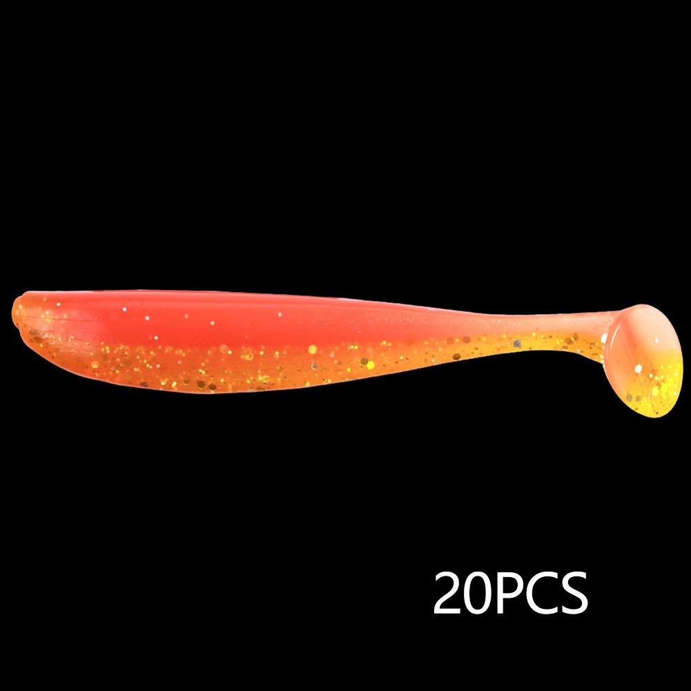 20PCS 5.5/6.5/7CM Big Fishing Lure Worm Silicone Easy Shiner Shad T Tail Soft Bait Ice Wobbler Swimbait Pesca Bass Pike Winter