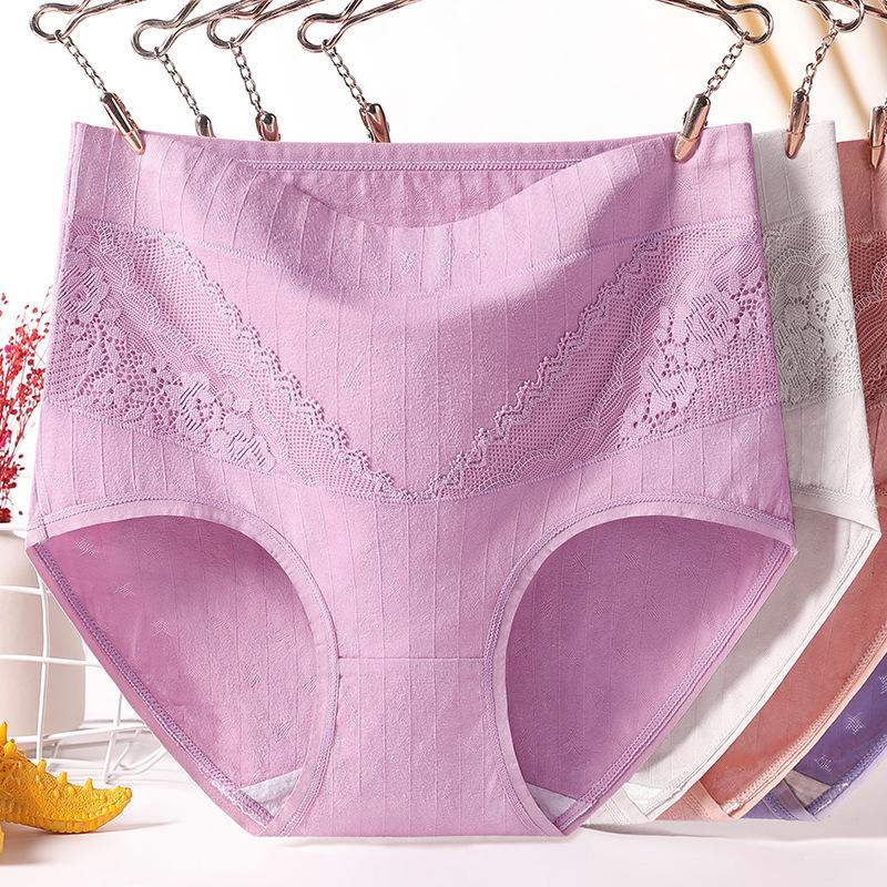 Plus Size Średni wiek Kobiety Bawełna Wysoki Stan Wygodna Średni Stan Luźna Bielizna