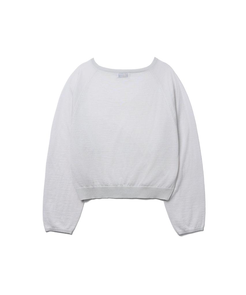 Tudument Sheer Off Shoulder Pullover_Light Gray