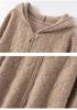 Women's Retro Cashmere Hooded Knit Sweater - Autumn/Winter Loose Zip Cardigan