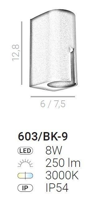 Kinkiet Ogrodowy Rovigo 603/BK-9 Italux