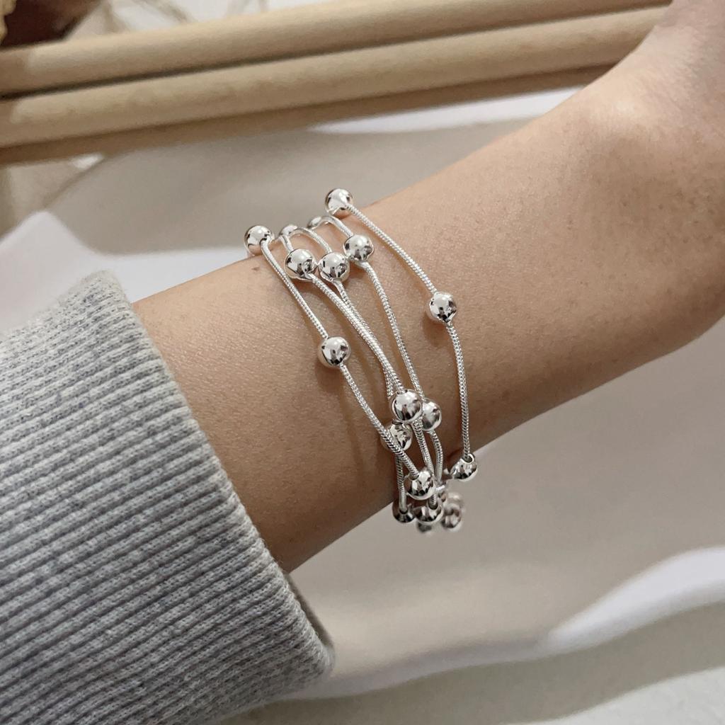 100% Solid 925 Silver Bracelet for Women Men Vintage Handmade Shinning Heart Bracelets Birthday Christmas Gift