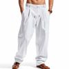 Men's Loose Linen Casual Minimalist Trendy Wide Leg Beach Sports Pants