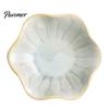 Photogenic Serving Dish Ceramic Small Dipping Plate, with Lotus Leaf Texture, Tea Room Easy Cleaning Soy Bowl, for Restaurants Parties Holidays