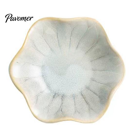 Photogenic Serving Dish Ceramic Small Dipping Plate, with Lotus Leaf Texture, Tea Room Easy Cleaning Soy Bowl, for Restaurants Parties Holidays