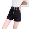2024 Women's High-Waisted Black Shorts - New Niche Design, Zipper, Casual, Versatile, Korean Style Hot Pants
