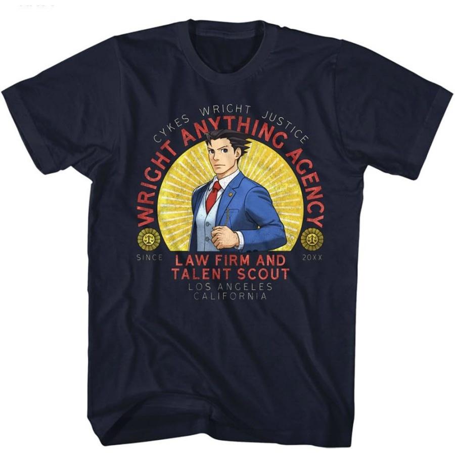 

A&E Designs Ace Attorney T-Shirt Wright Anything Agency Law Firm Navy Tee XXXXXL чорний