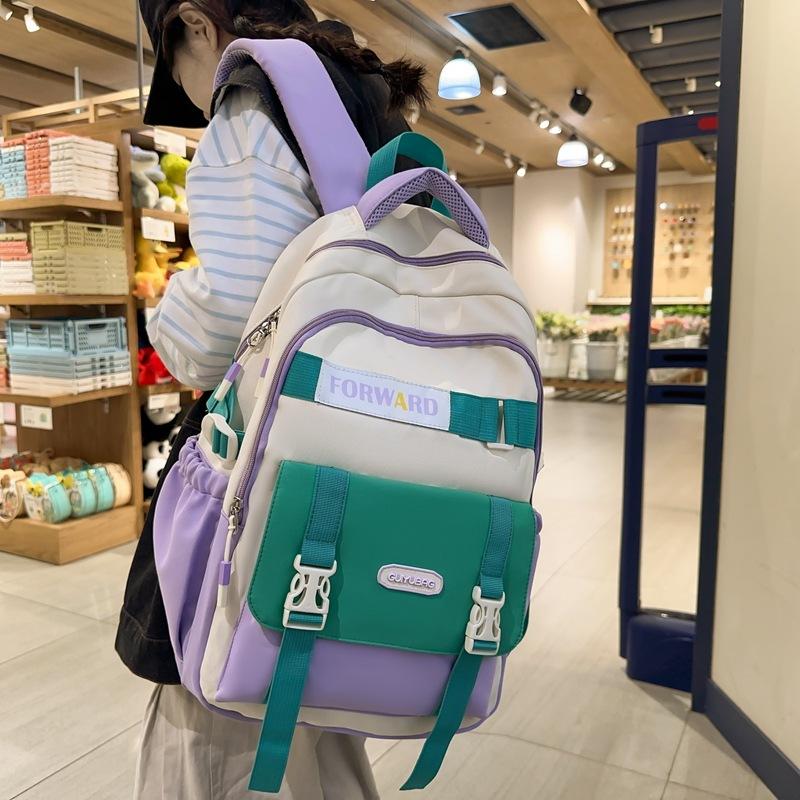

Japanese Large Capacity Fashionable Simple Contrasting Colors and Versatile Junior High School and High School College Students Backpack