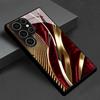 Rote Gold Samt texturierte Kunst gehärtetes Glas Handyhülle geeignet für Samsung GalaxyS26 S25 S24 S22 S21 S20FE/Ultra/Plus Anti-Drop