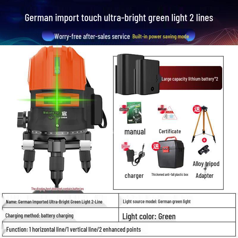 Nível Laser Infravermelho Verde e Azul de Alta Precisão - 2, 3 ou 5 Linhas, Luz Forte ao Ar Livre, Nivelamento Automático