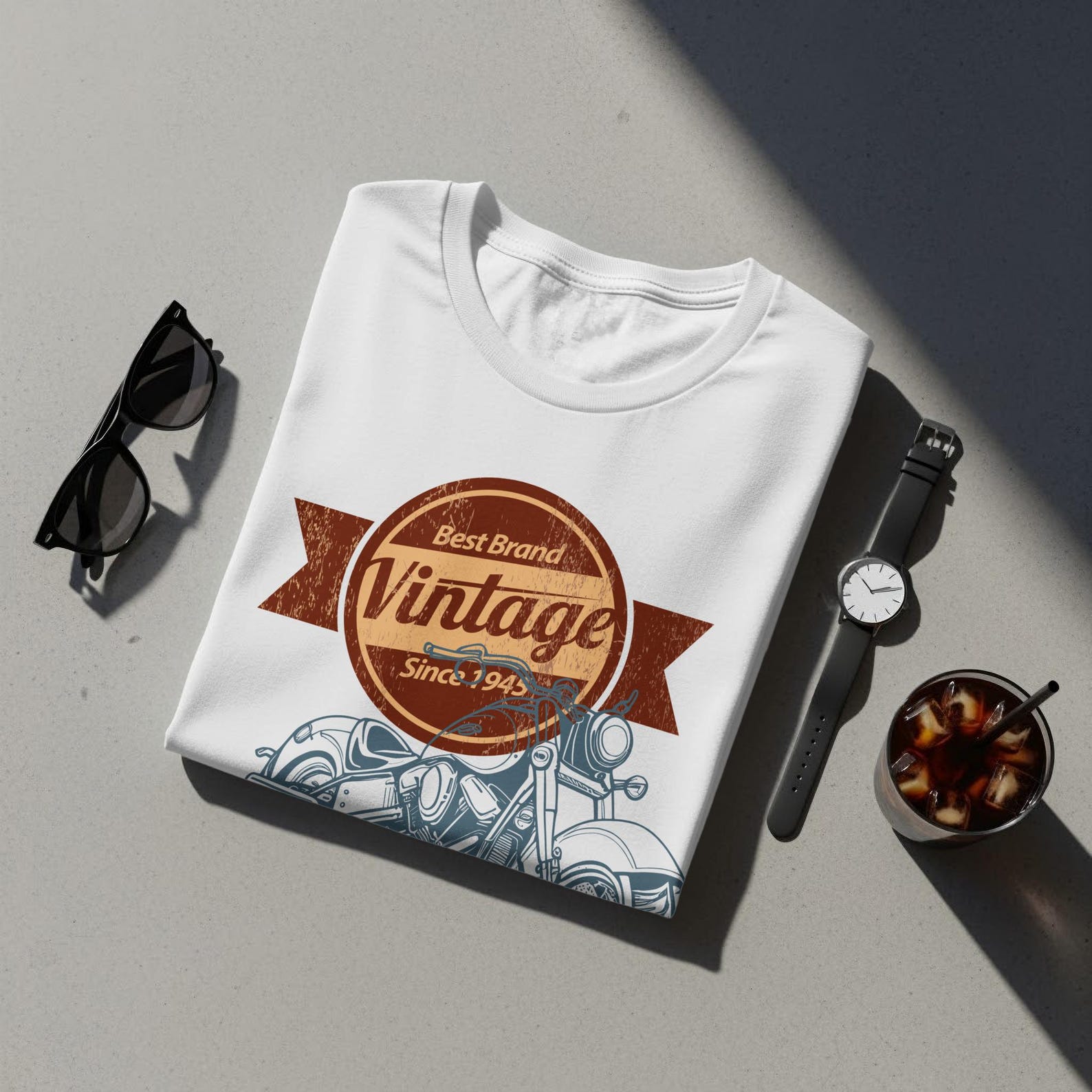 Vintage Motorcycle T-Shirt, Distressed Biker Apparel, Retro Motorbike Tee, Rider Gift S