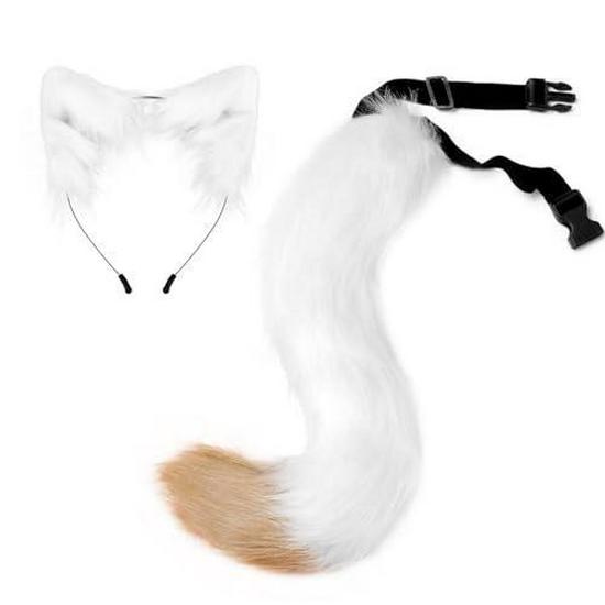 Halloween Fox Fur Plush Tail & Cat Ears Headband: Cute Cosplay Accessory