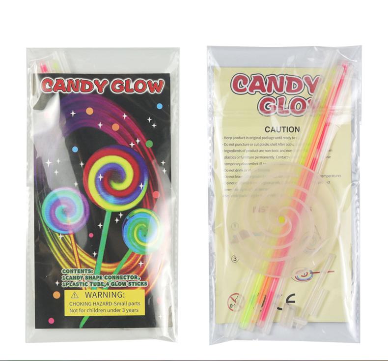 Colorful Rotating Glow Stick & Lollipop Light-Up Bracelet for Kids