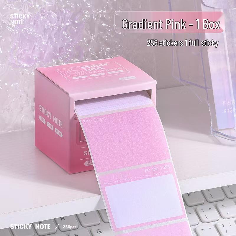 Gradient Adhesive Sticky Note Pad - Tearable, Strongly Adhesive, Pull-Out Style for School and Office Use